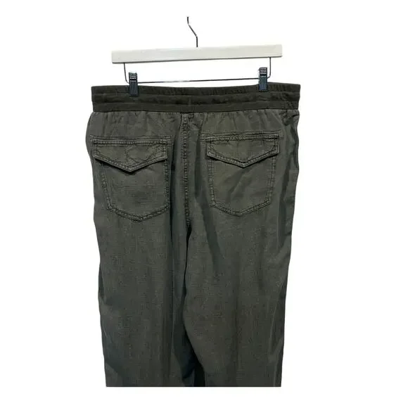 SPLENDID WOMENS XLARGE DRAWSTRING LINEN BLEND LAKESIDE JOGGER GREEN NEW